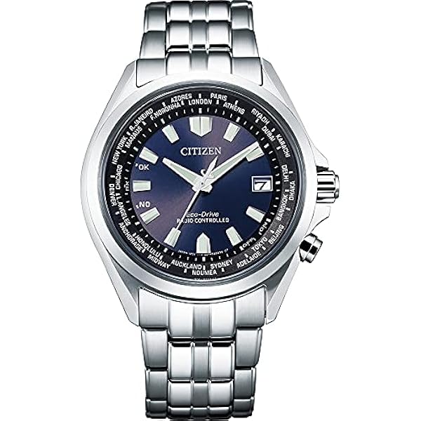 Citizen Analog Eco-Drive armbandsur för män, Silver/blå, Armband